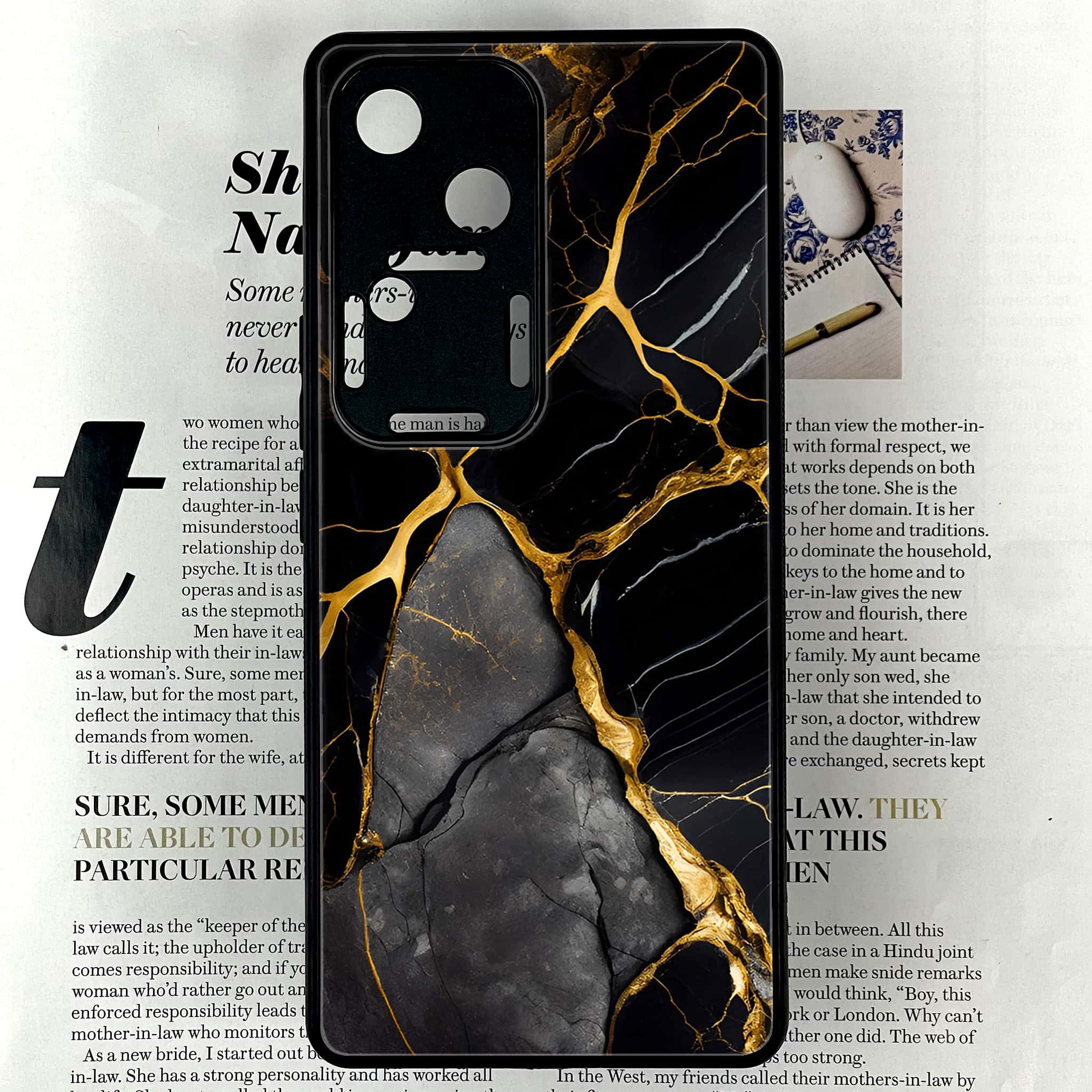 Vivo V30 - Liquid Marble Series - Premium Printed Glass soft Bumper shock Proof Case