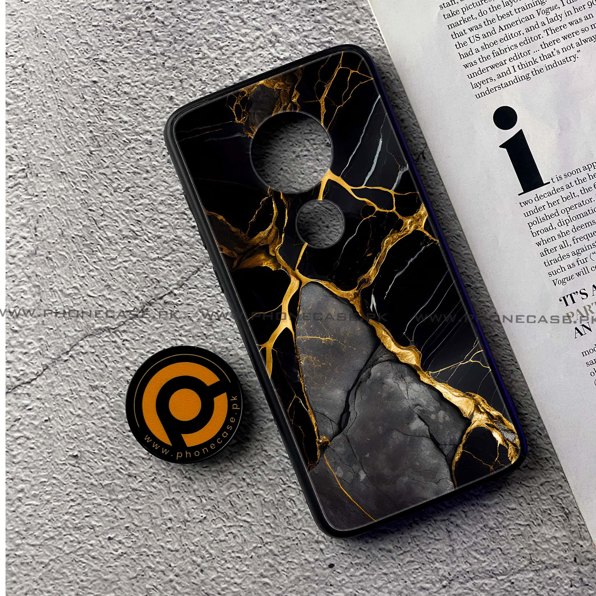 Moto G7 - Liquid Marble Series - Premium Printed Glass soft Bumper shock Proof Case