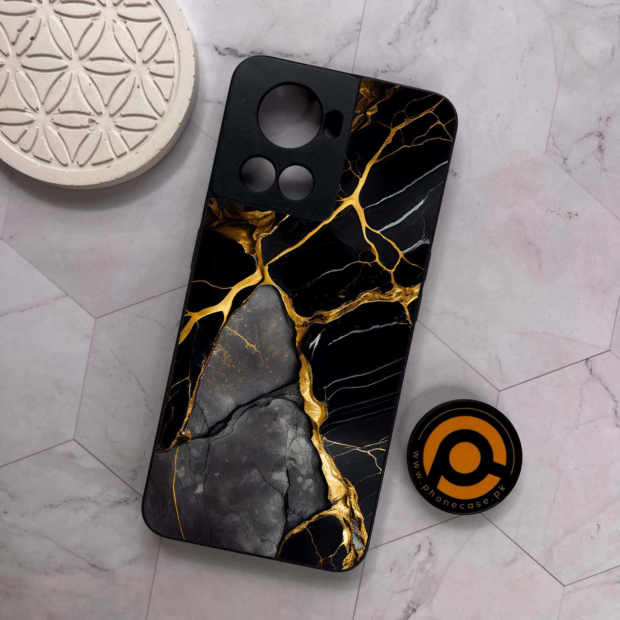 OnePlus 10R -  Liquid Marble Series - Premium Metal Printed soft Bumper shock Proof Case