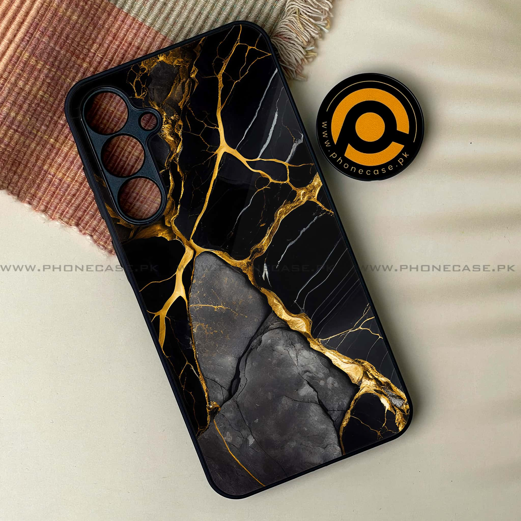 Samsung Galaxy S24 - Liquid Marble Series - Premium Printed Glass soft Bumper shock Proof Case