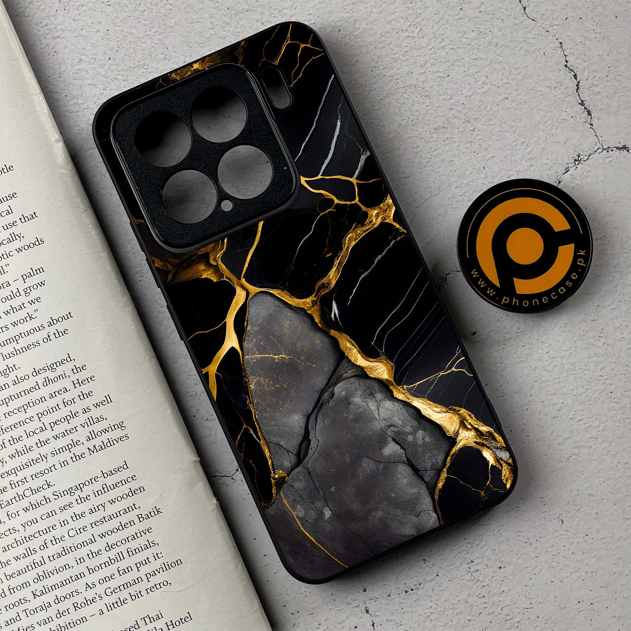 Xiaomi 15 - Liquid Marble Series - Premium Metal Printed soft Bumper shock Proof Case