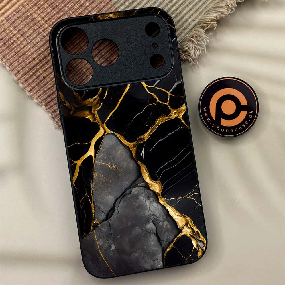 iPhone 17 Pro Max - Liquid Marble Series - Premium Metal Printed soft Bumper shock Proof Case