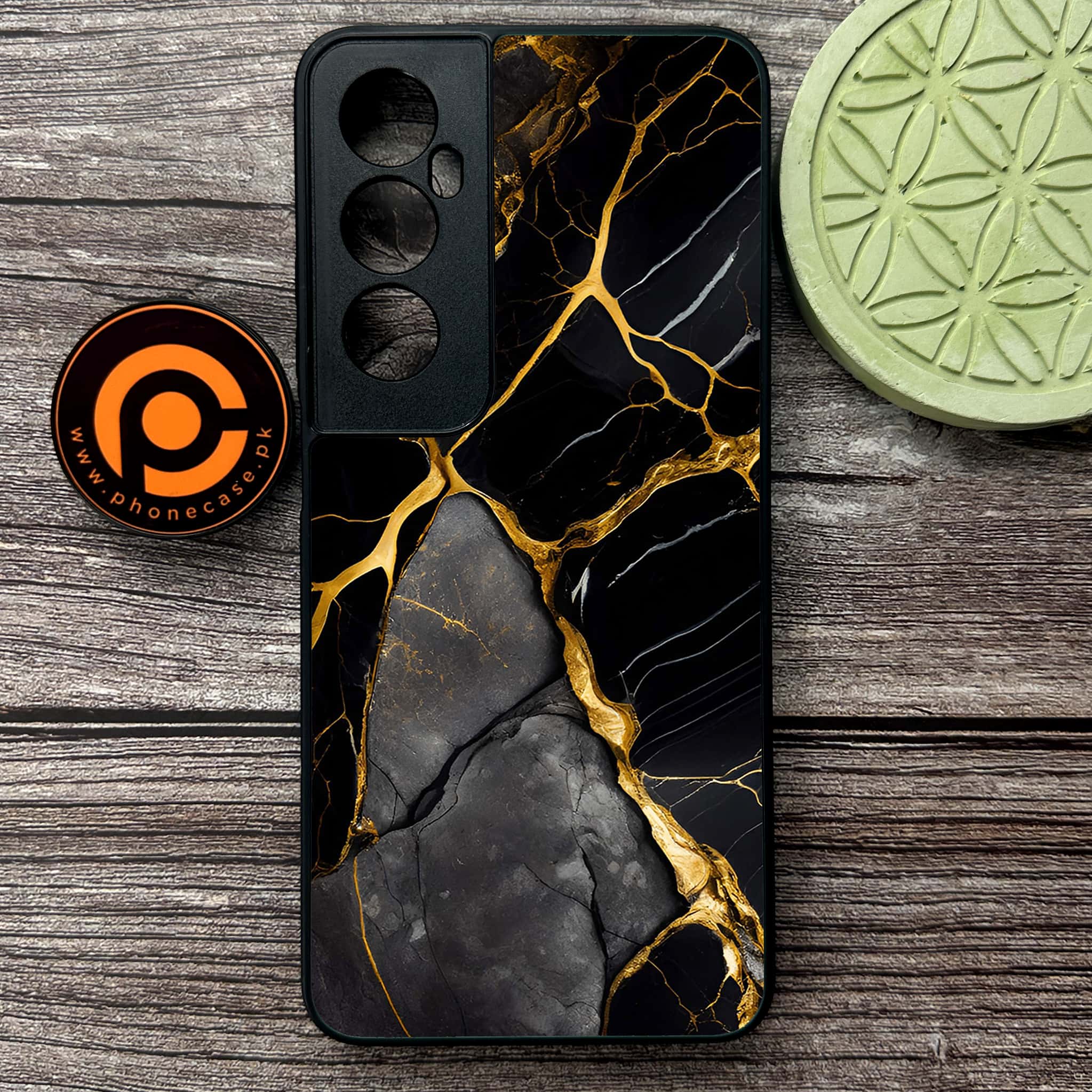 Realme C65  - Liquid Marble Series - Premium Metal Printed soft Bumper shock Proof Case