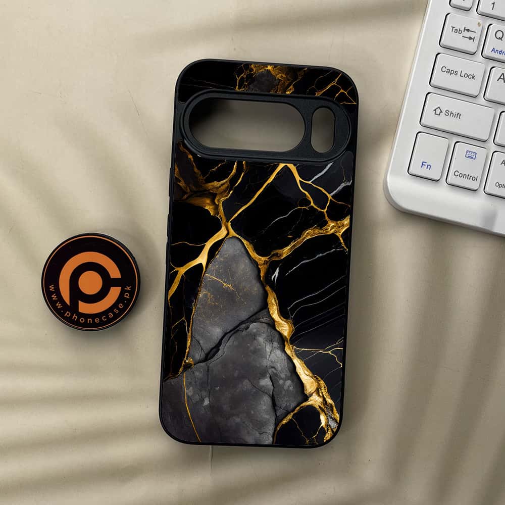 Google Pixel 10  - Liquid Marble Series - Premium Metal Printed soft Bumper Shockof Case