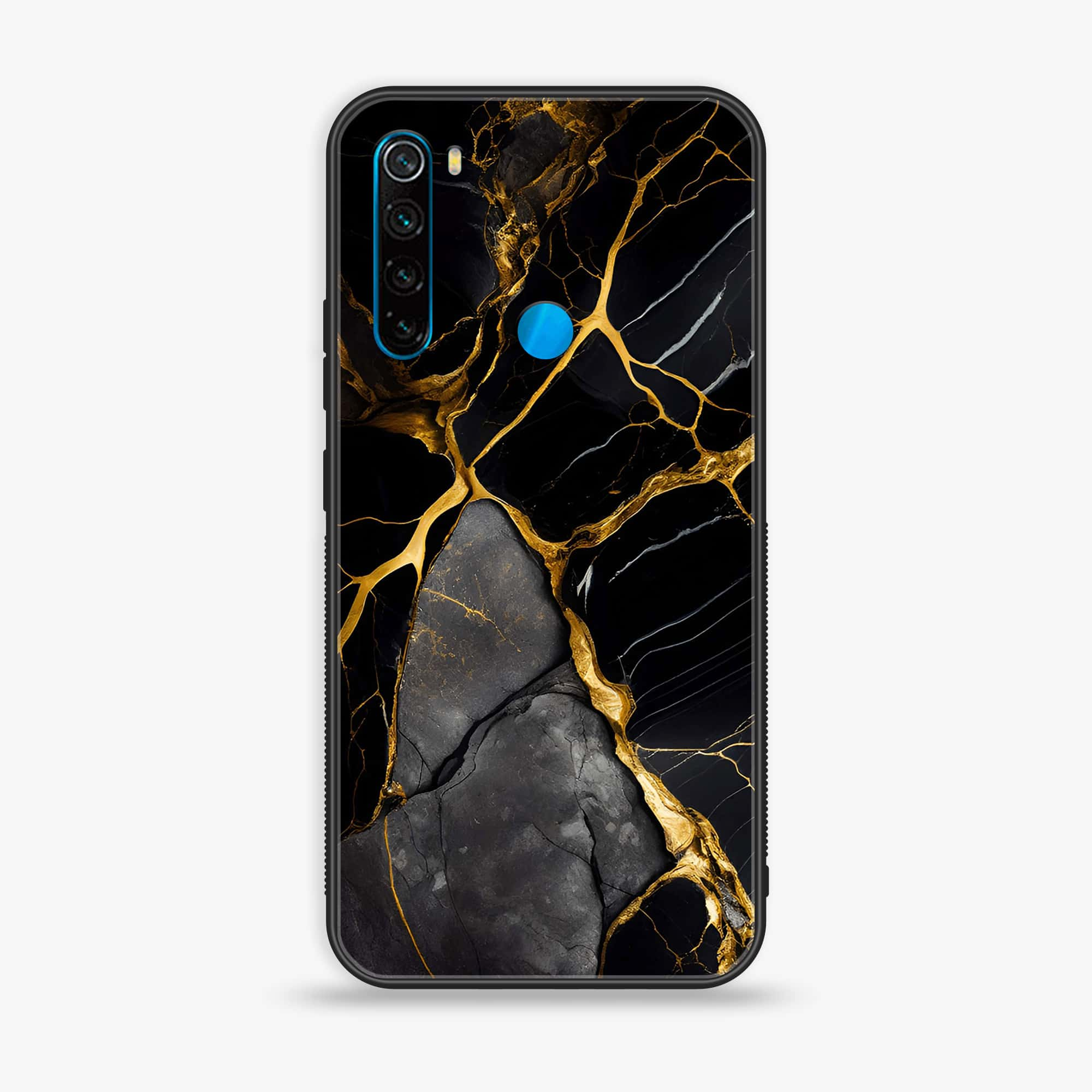 Redmi Note 8 - Liquid Marble Series - Premium Printed Glass soft Bumper shock Proof Case