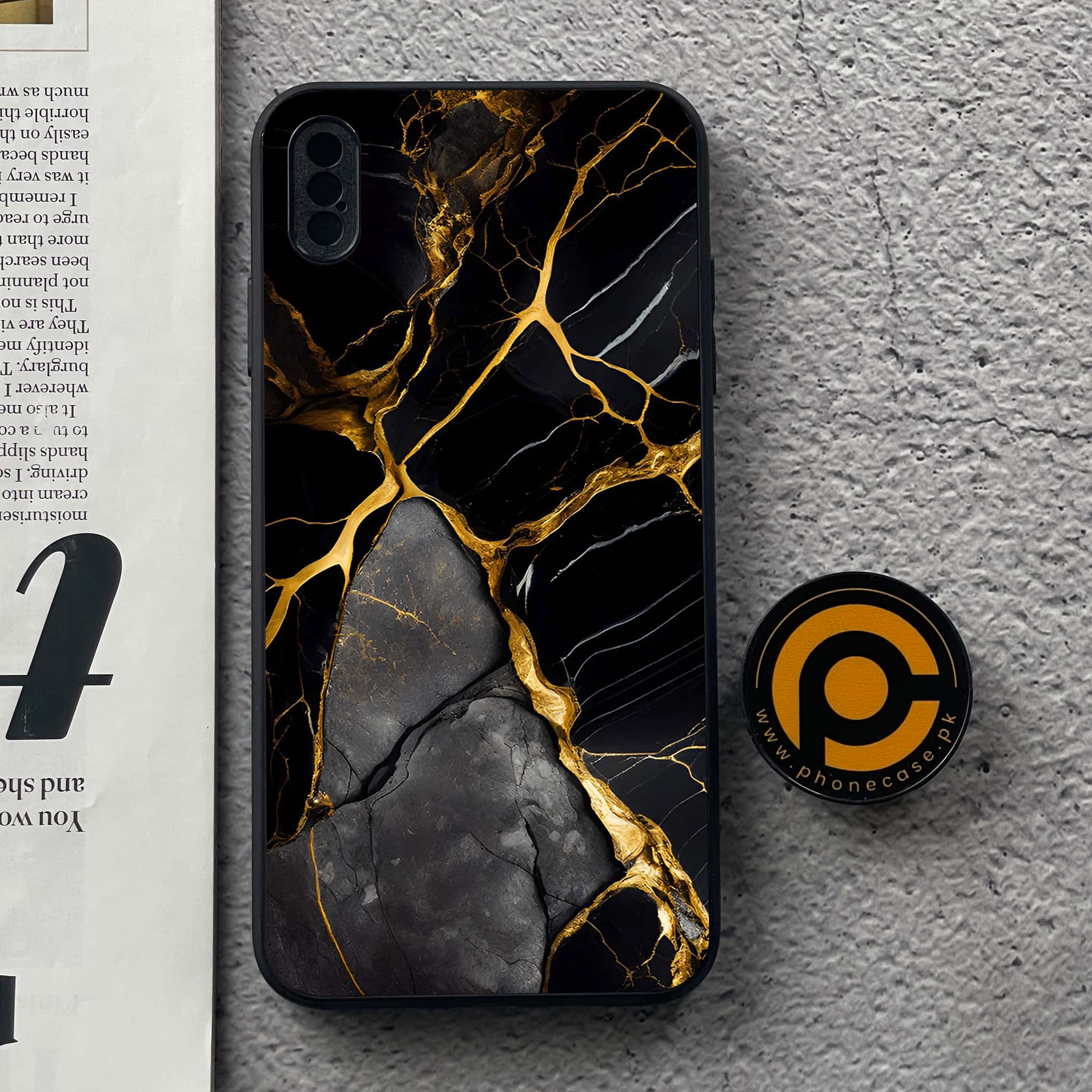 iPhone Xs Max - Liquid Marble Series - Premium Metal Printed soft Bumper shock Proof Case