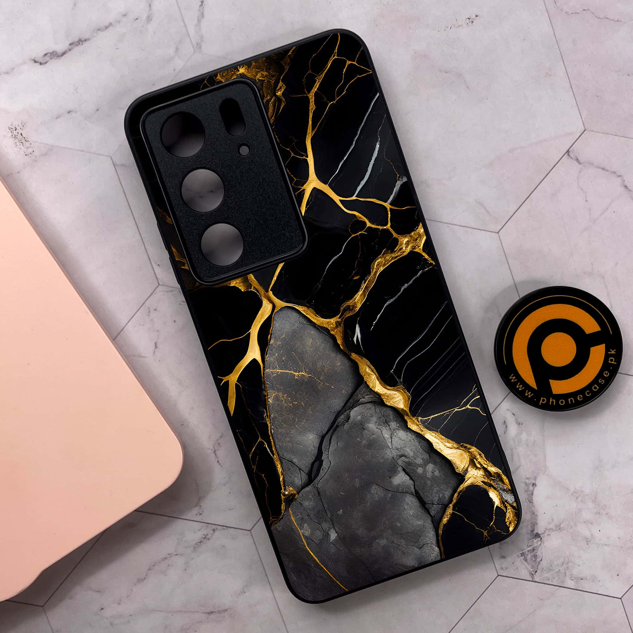 Realme C75x 4G - Liquid Marble Series - Premium Metal Printed soft Bumper shock Proof Case