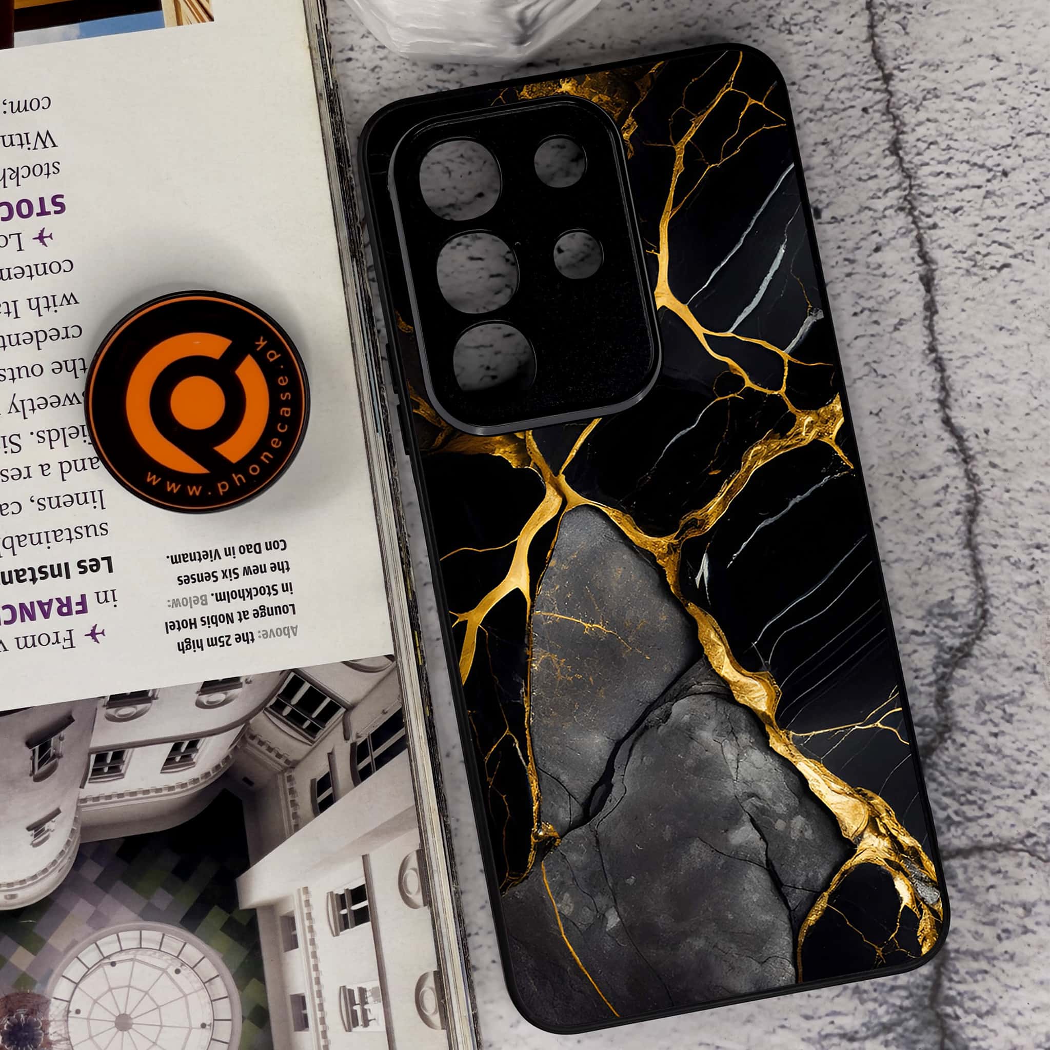 Vivo Y29 4G - Liquid Marble Series - Premium Metal Printed soft Bumper Shock Proof Case