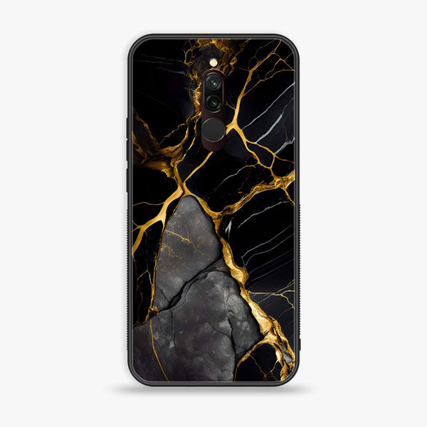 Xiaomi Redmi 8 - Liquid Marble Design 6 - Premium Printed Glass soft Bumper shock Proof Case CS-10201