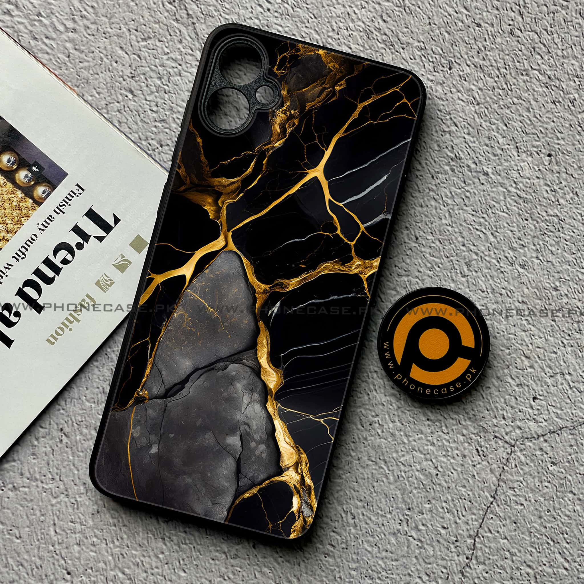 Samsung Galaxy A05 - Liquid Marble Series - Premium Metal Printed soft Bumper shock Proof Case