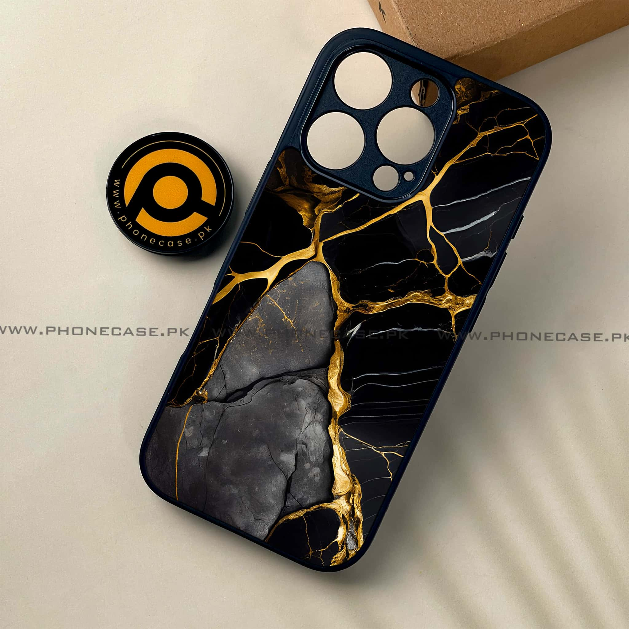 iPhone 16 Pro - Liquid Marble Series - Premium Printed Glass soft Bumper shock Proof Case