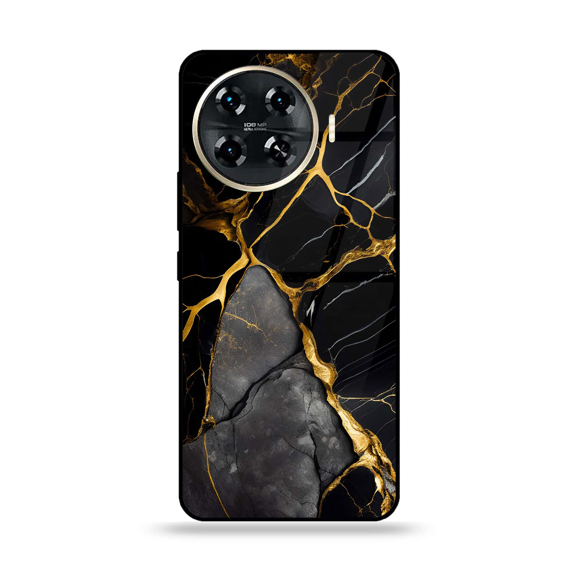 Tecno Spark 20 pro plus - Liquid Marble Series - Premium Printed Glass soft Bumper shock Proof Case