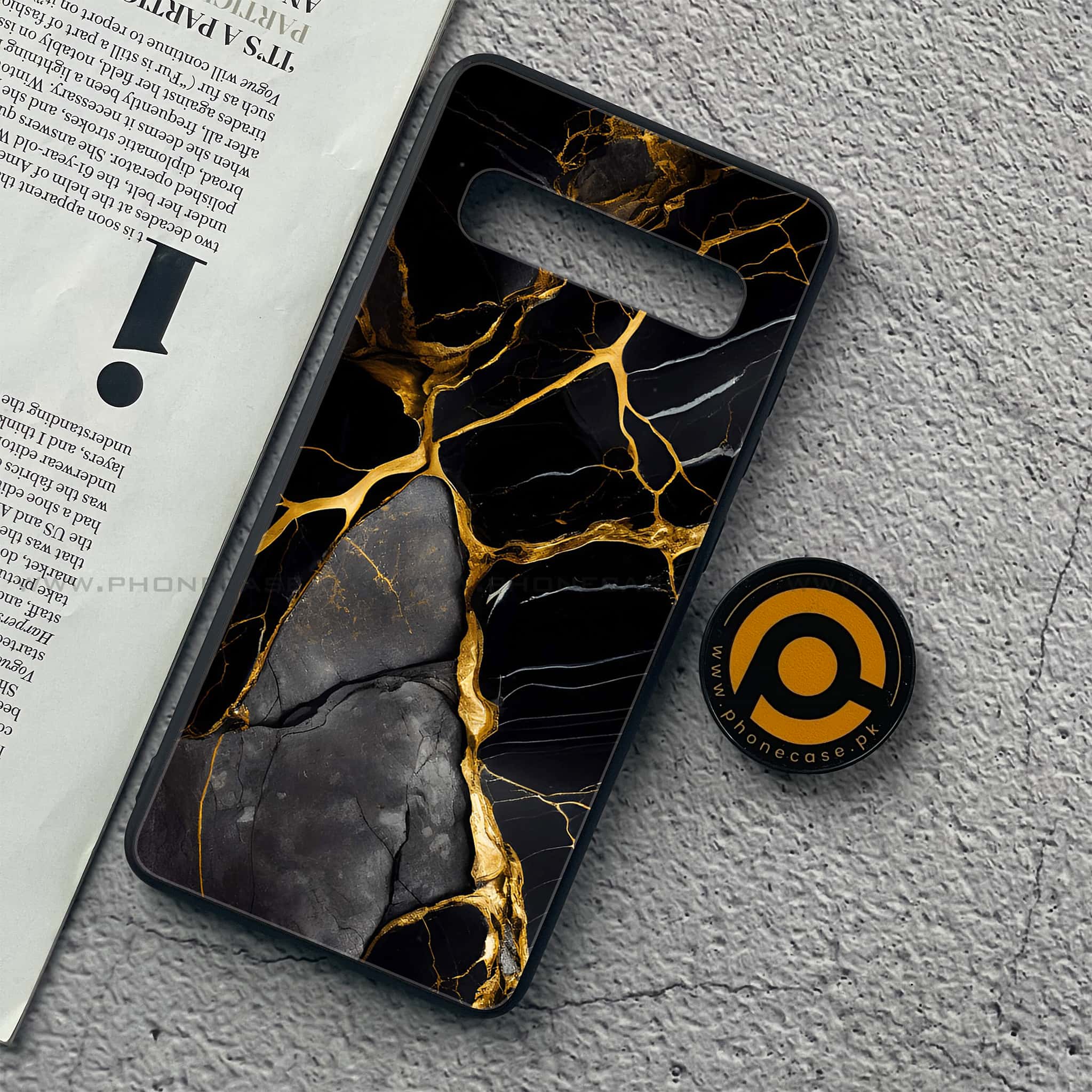 Samsung Galaxy S10 5G - Liquid Marble Series - Premium Printed Glass soft Bumper shock Proof Case