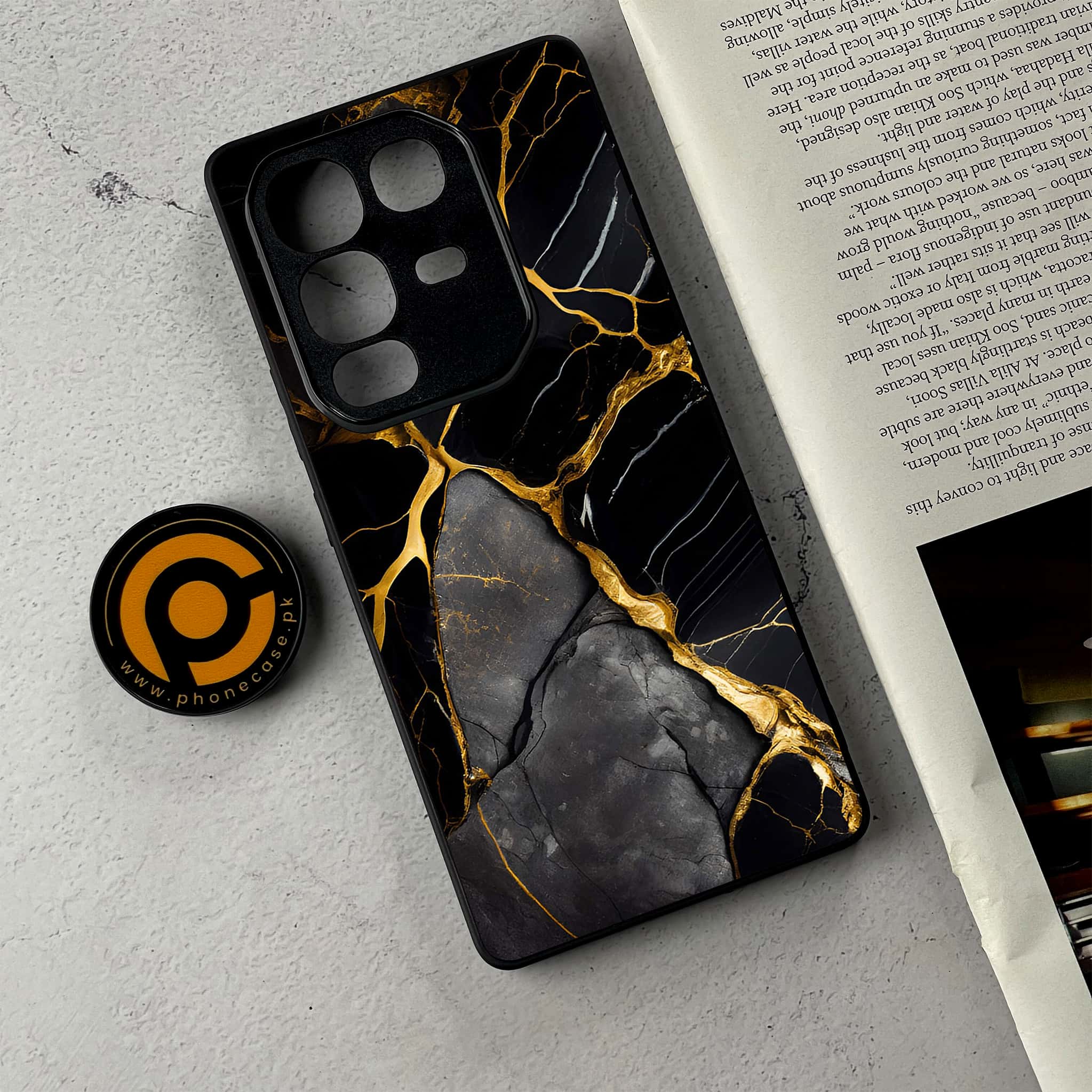 Infinix Note 50 - Liquid Marble Series - Premium Metal Printed Soft Bumper Shockproof Case