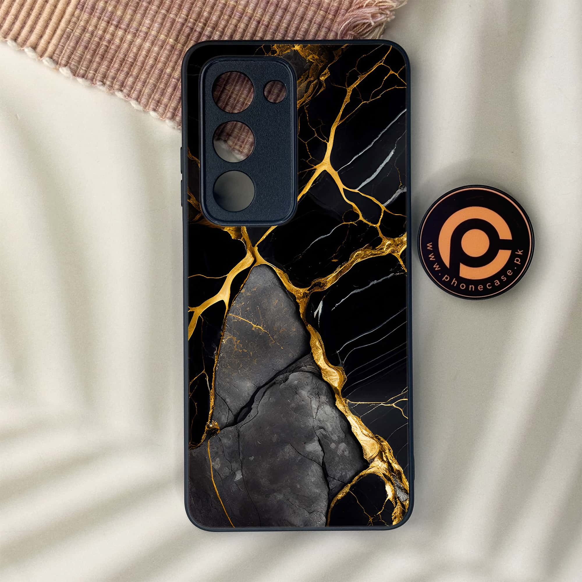 Oppo A5 2025 - Liquid Marble Series - Premium Metal Printed soft Bumper shock Proof Case