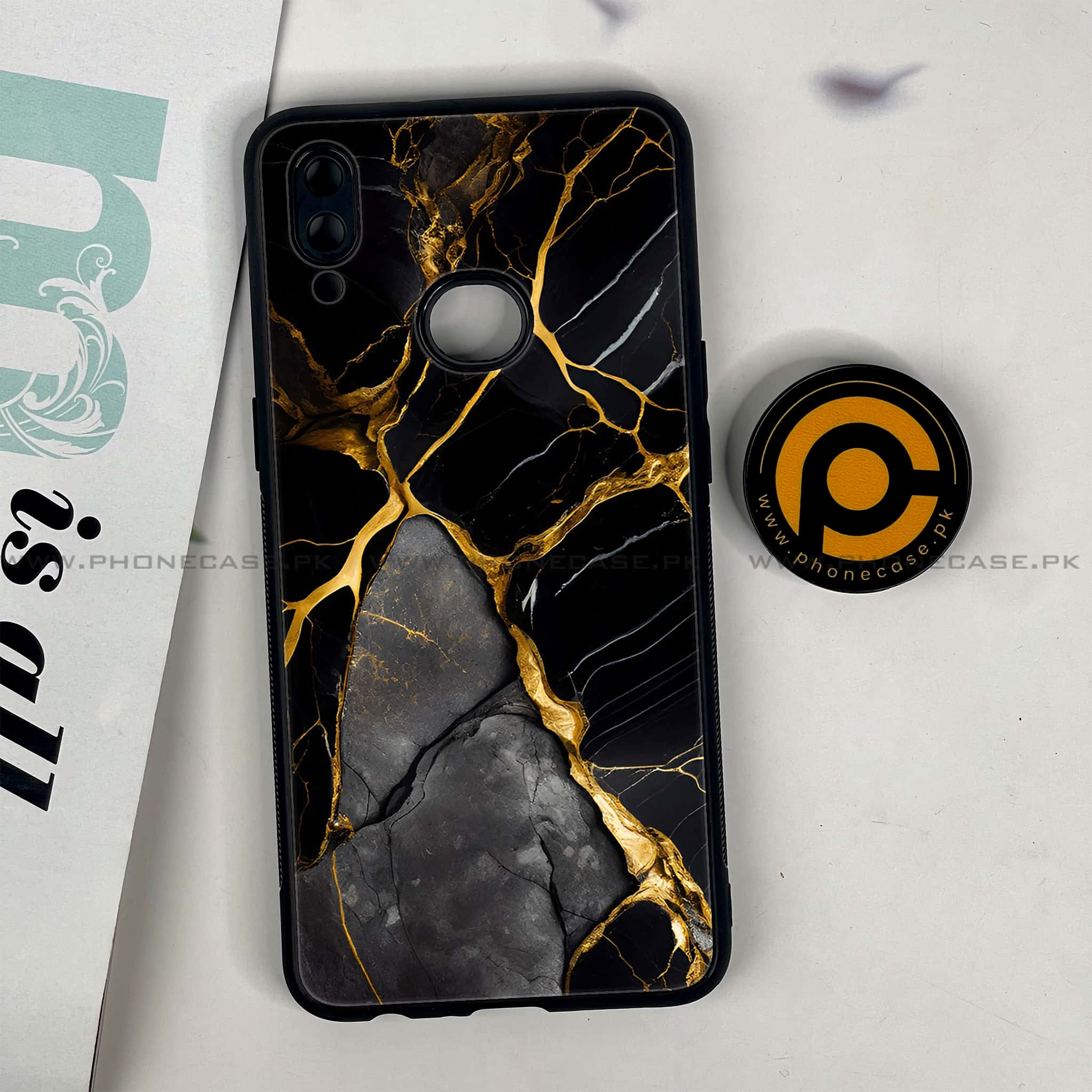 Galaxy A10s - Liquid Marble Series - Premium Printed Glass soft Bumper shock Proof Case