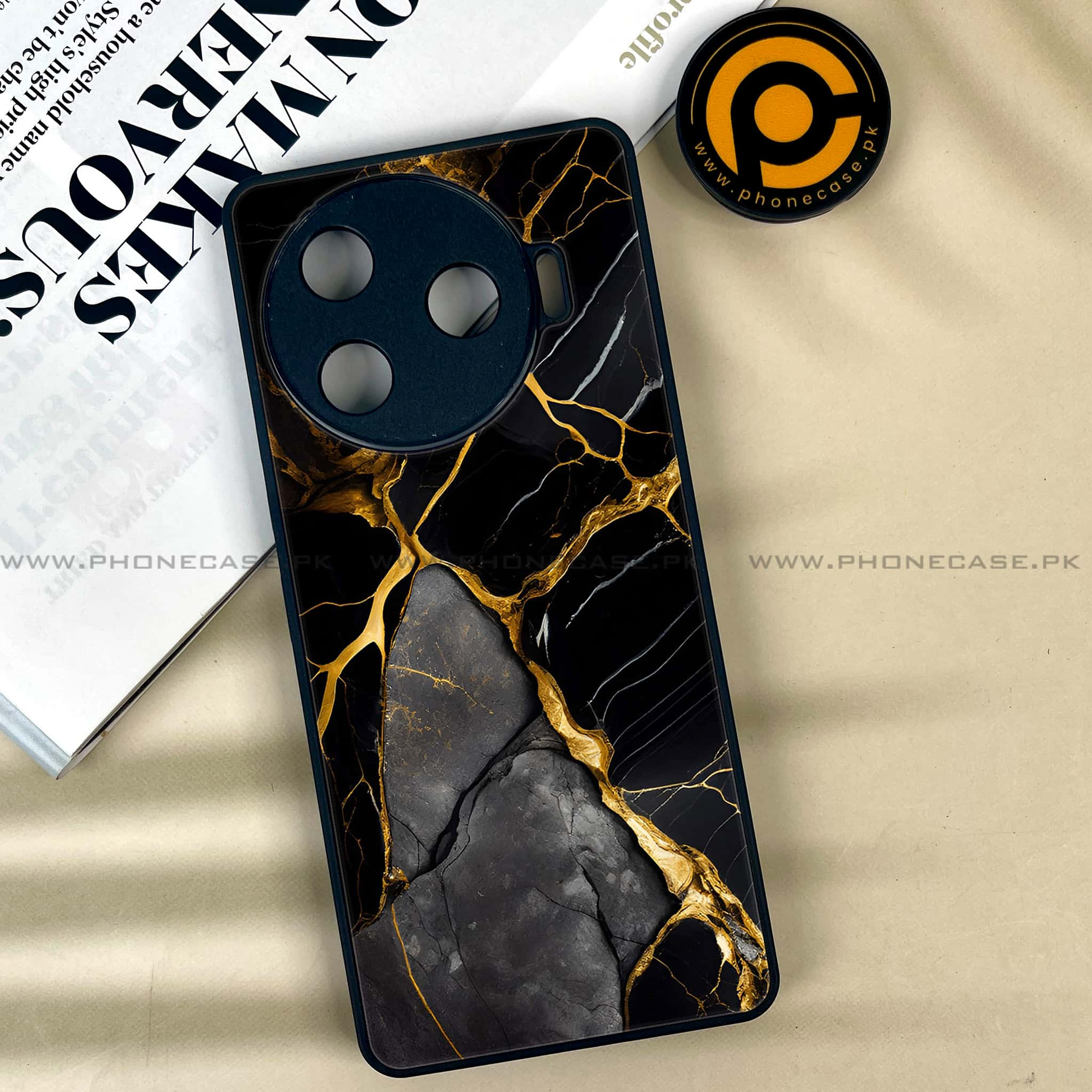 Tecno Camon 30 Pro - Liquid Marble Series - Premium Printed Glass soft Bumper shock Proof Case