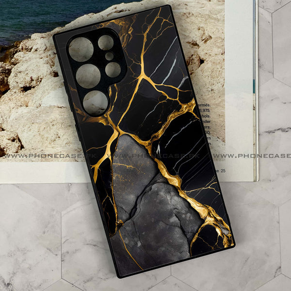 Samsung Galaxy S24 Ultra - Liquid Marble Design 6 - Premium Printed Glass soft Bumper shock Proof Case  CS-28004 CS-28005