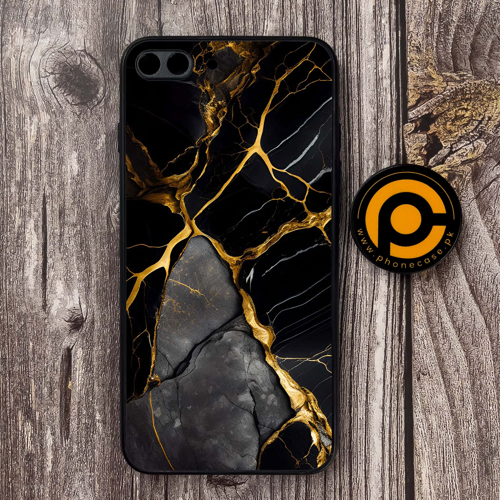 iPhone 7 Plus - Liquid Marble Series - Premium Metal Printed soft Bumper shock Proof Case