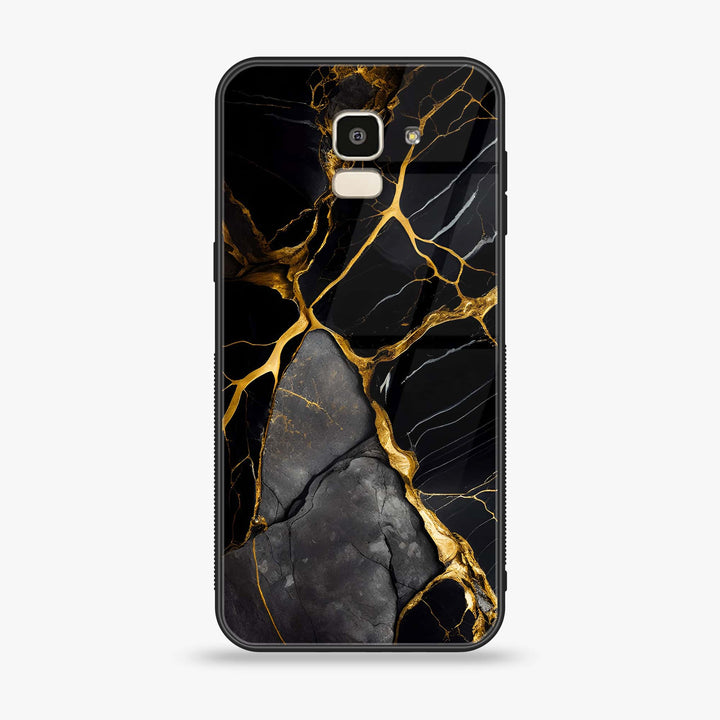 Samsung Galaxy J6 (2018) - Liquid Marble Design 6- Premium Printed Glass soft Bumper shock Proof Case CS-44906