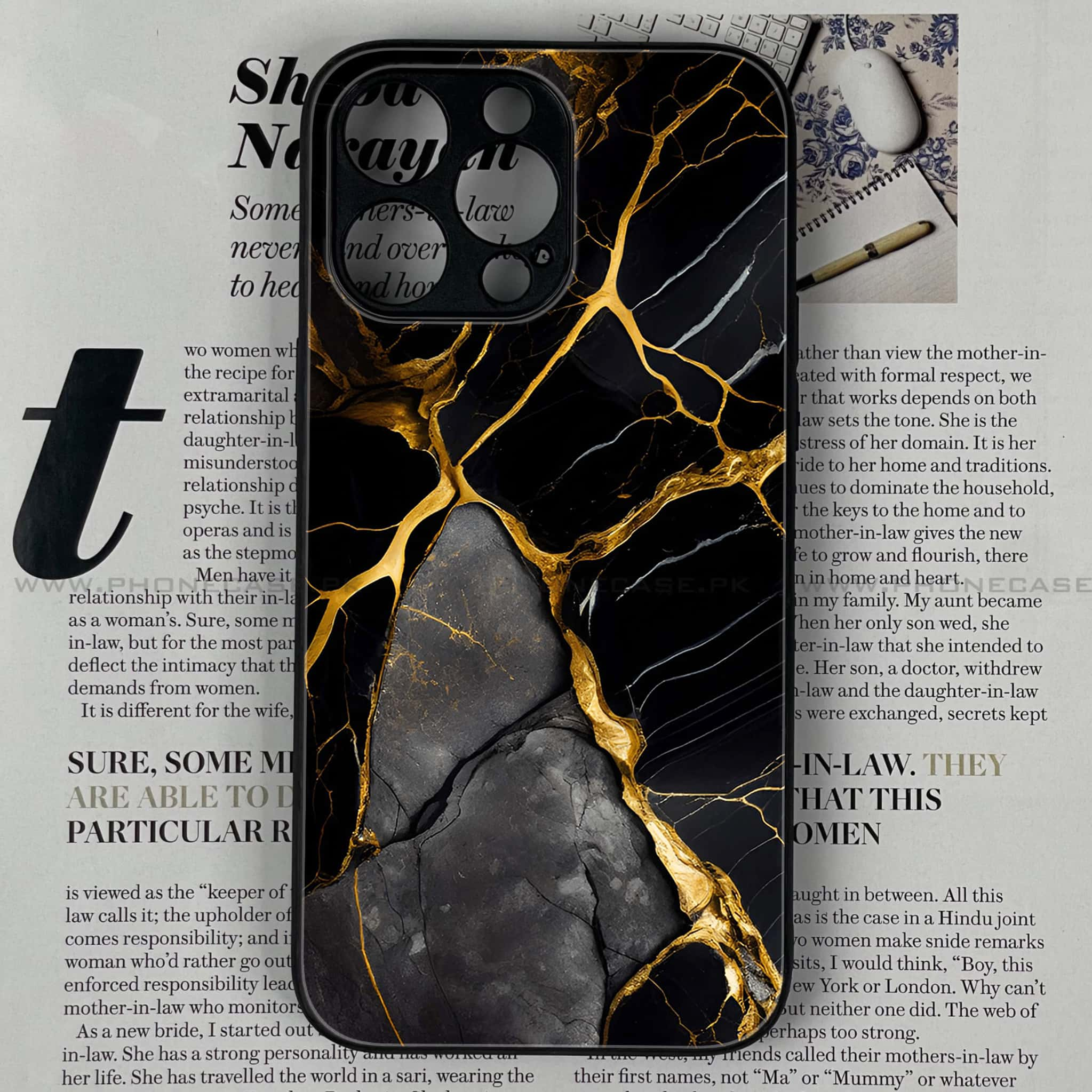 iPhone 15 Pro Max - Liquid Marble Series - Premium Printed Glass soft Bumper shock Proof Case