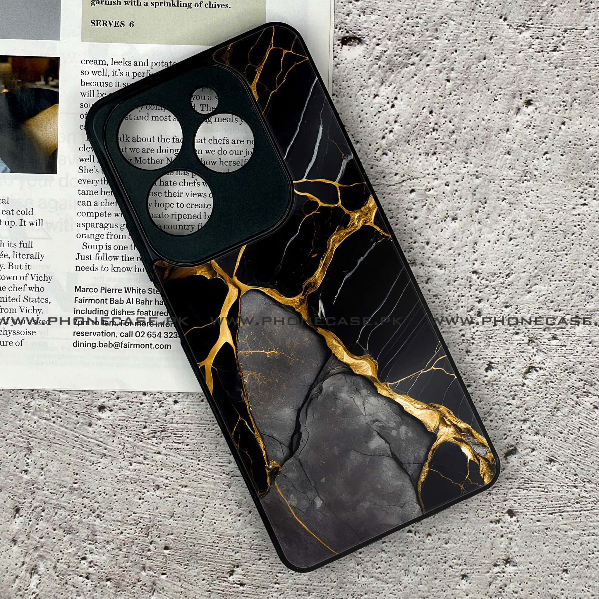 Infinix Hot 40 - Liquid Marble Series - Premium Printed Glass soft Bumper shock Proof Case