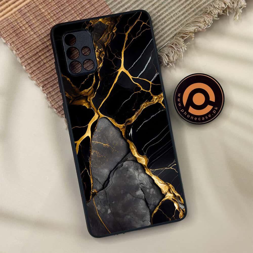 Samsung Galaxy A71 - Liquid Marble Series - Premium Metal Printed soft Bumper shock Proof Case