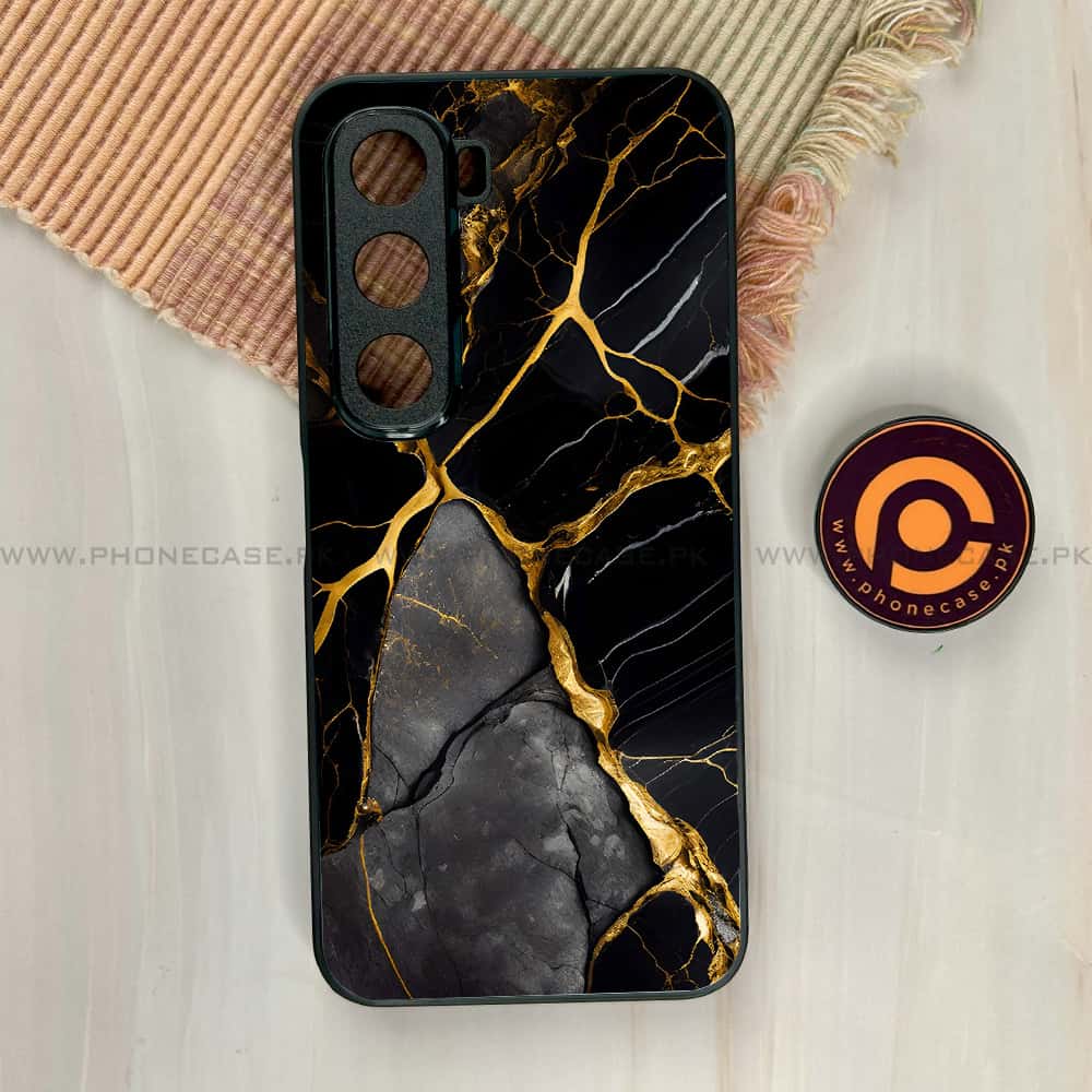 Infinix Hot 60i - Liquid Marble Series - Premium Metal Printed soft Bumper shock Proof Case