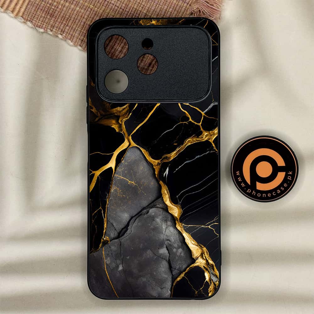 Tecno Spark 40 - Liquid Marble Series - Premium Metal Printed soft Bumper shock Proof Case