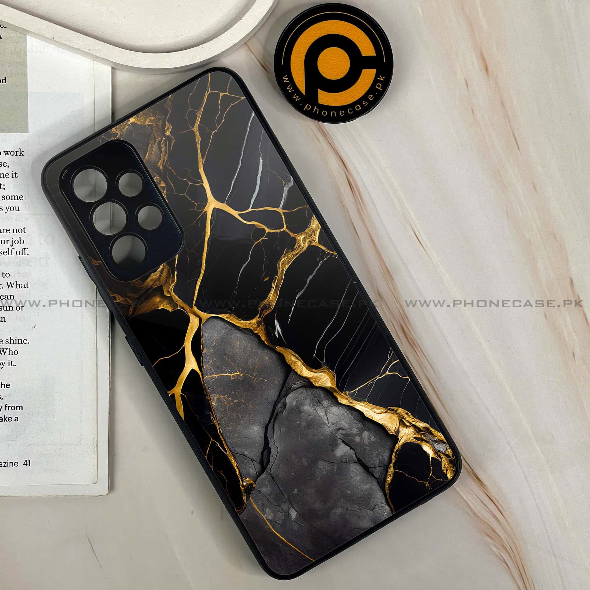 Samsung Galaxy A32 4G - Liquid Marble Series - Premium Printed Glass soft Bumper shock Proof Case