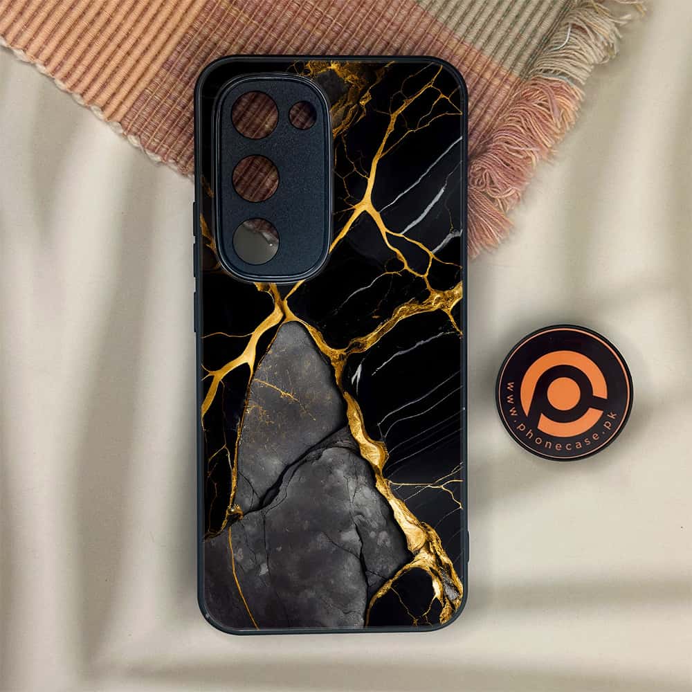 Tecno Spark 40 Pro Plus - Liquid Marble Series - Premium Metal Printed soft Bumper shock Proof Case