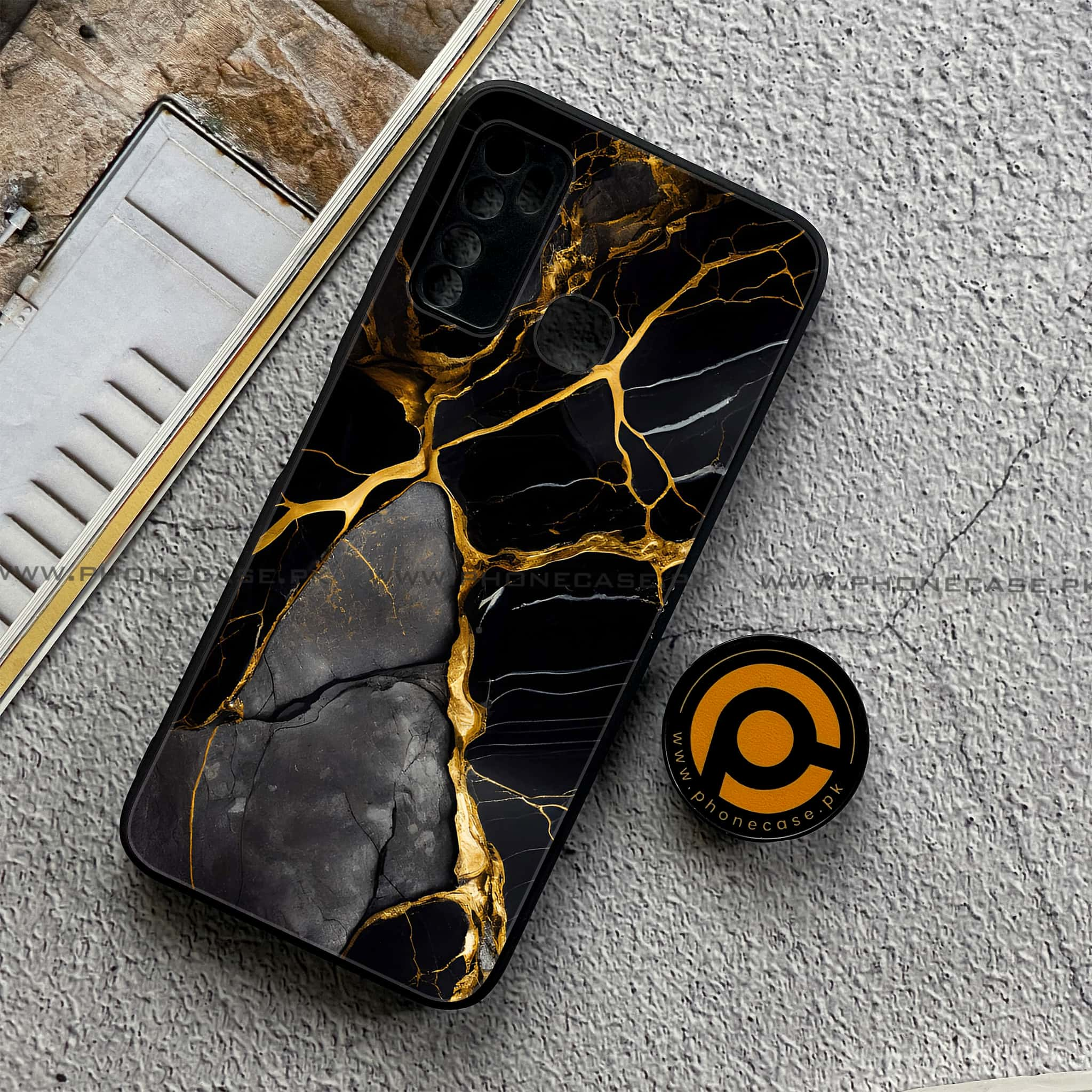 Infinix Note 7 Lite - Liquid Marble Series - Premium Printed Metal soft Bumper shock Proof Case