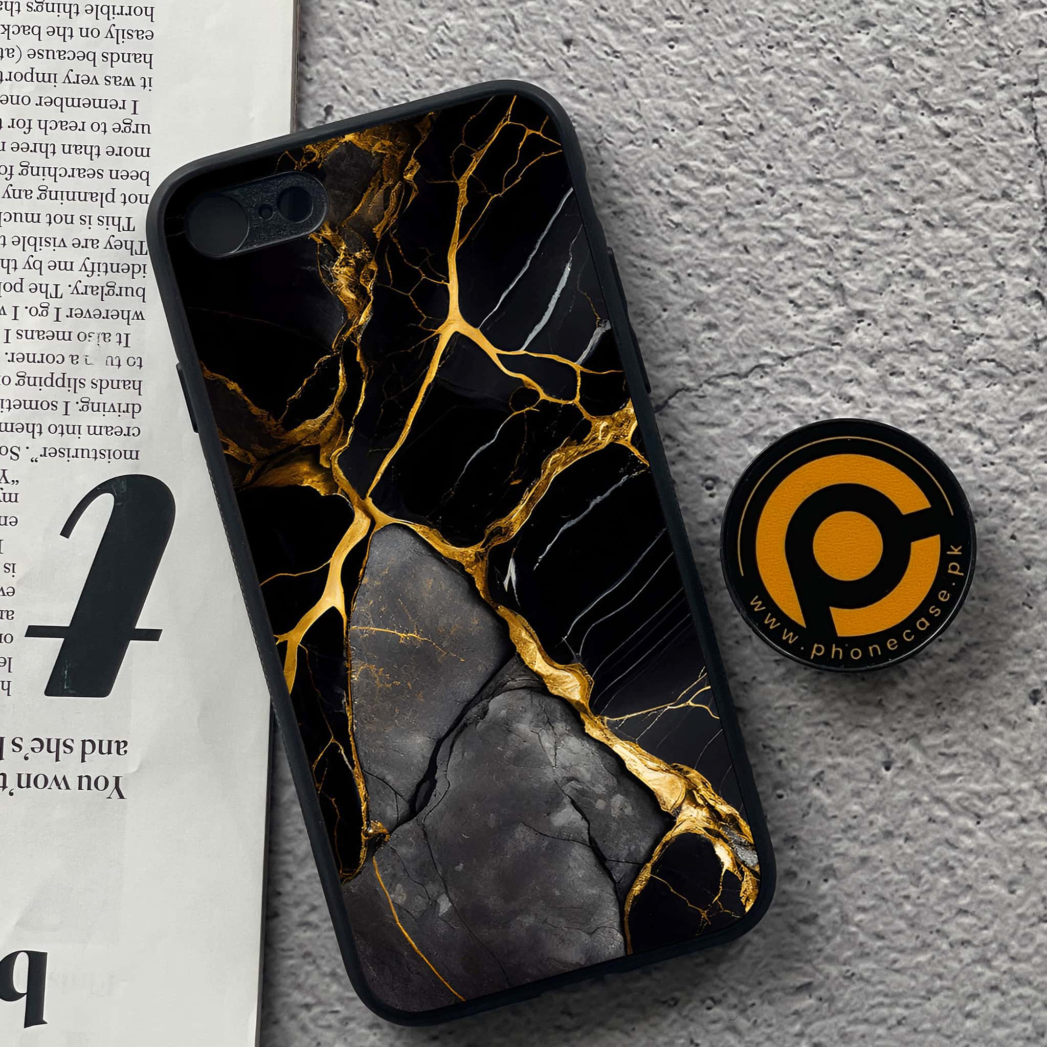 iPhone 7 / 8 - Liquid Marble Series - Premium Printed Glass soft Bumper shock Proof Case