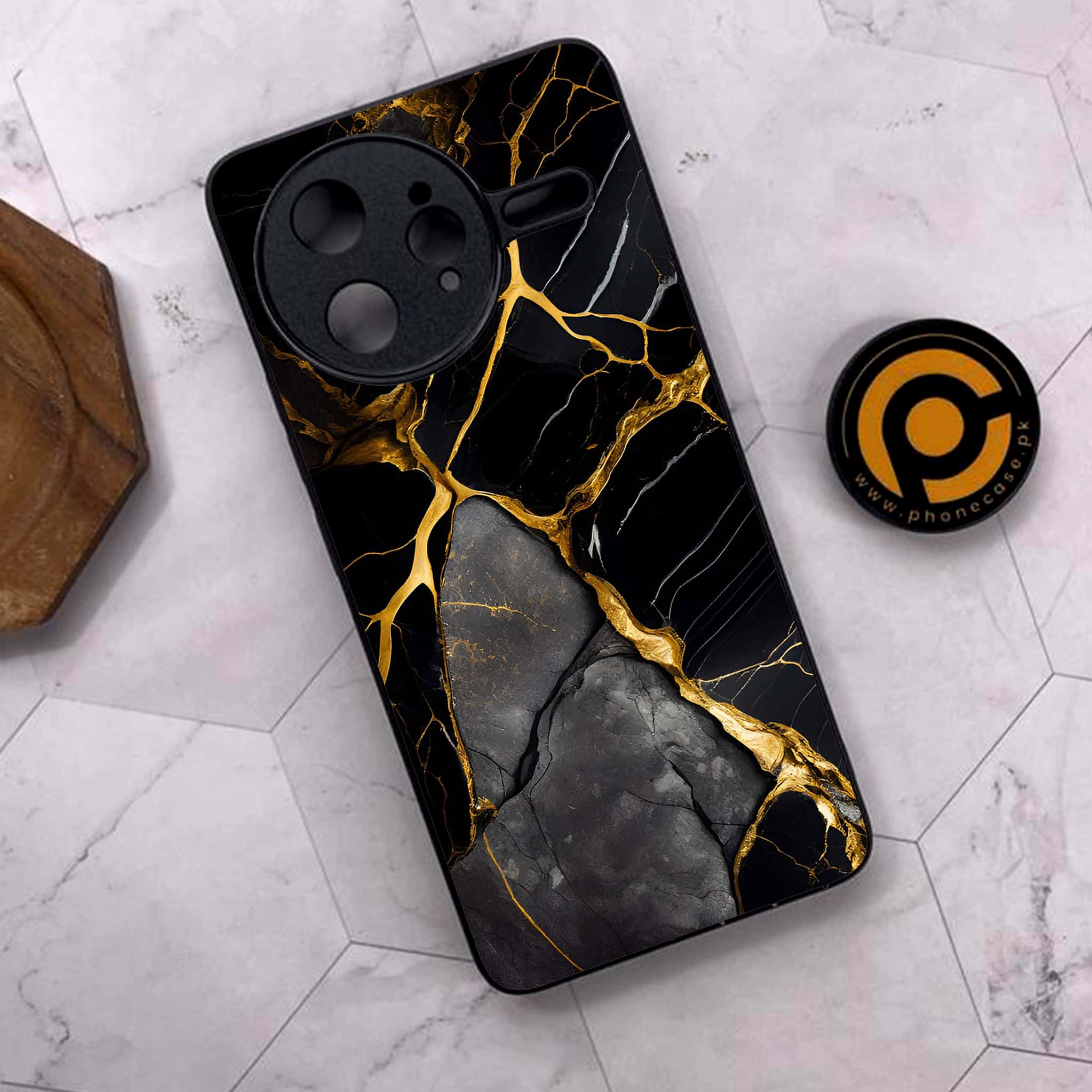 Xiaomi Poco F7 Ultra 5G - Liquid Marble Series - Premium Metal Printed soft Bumper shock Proof Case