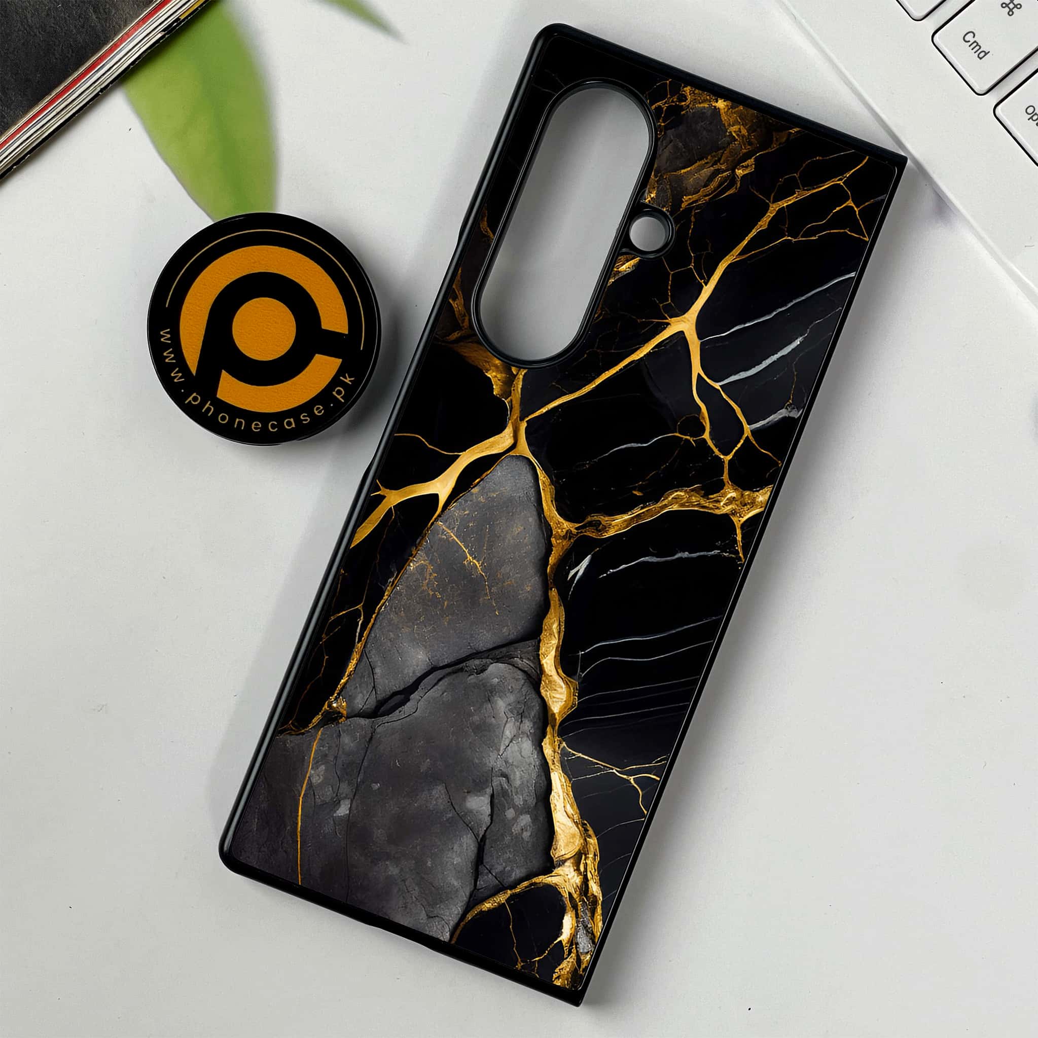 Samsung Galaxy Z Fold 7 - Liquid Marble Series - Premium Metal Printed soft Bumper shock Proof Case