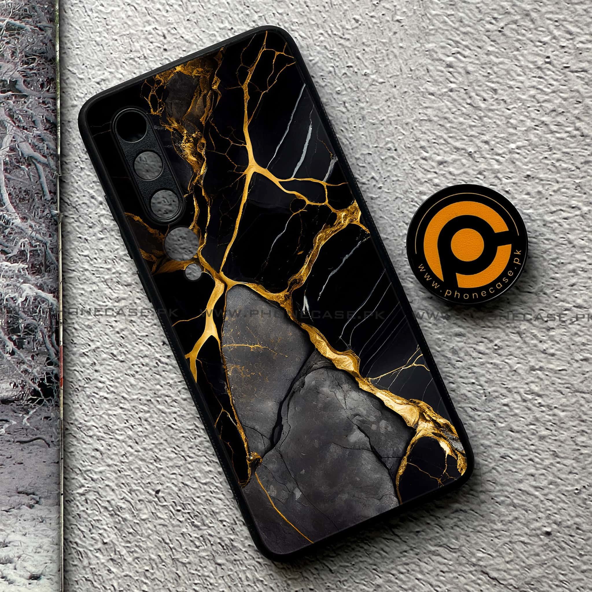 Xiaomi Mi 10 - Liquid Marble Series - Premium Printed Glass soft Bumper shock Proof Case