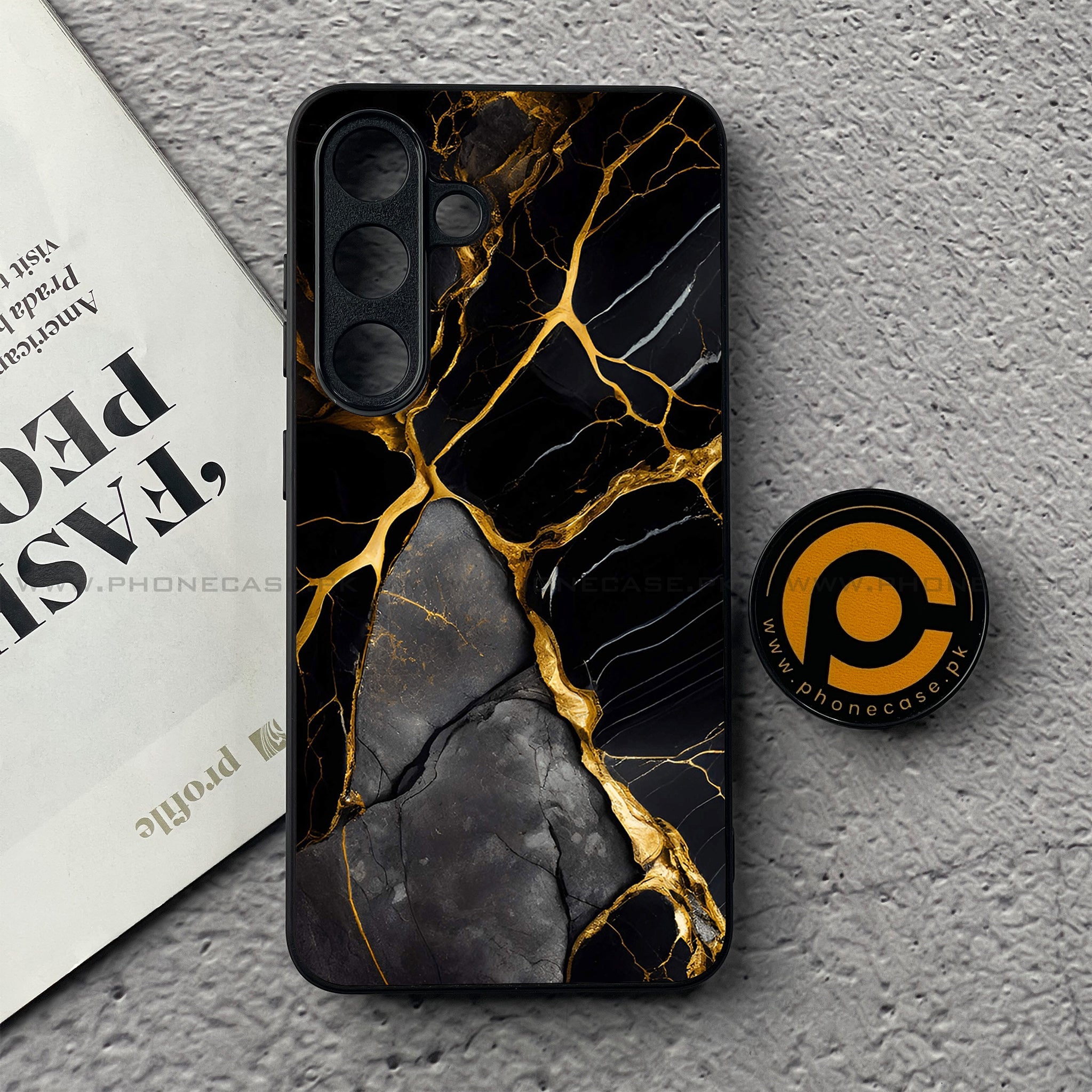 Samsung Galaxy S25 FE - Liquid Marble Series - Premium Metal Printed soft Bumper shock Proof Case