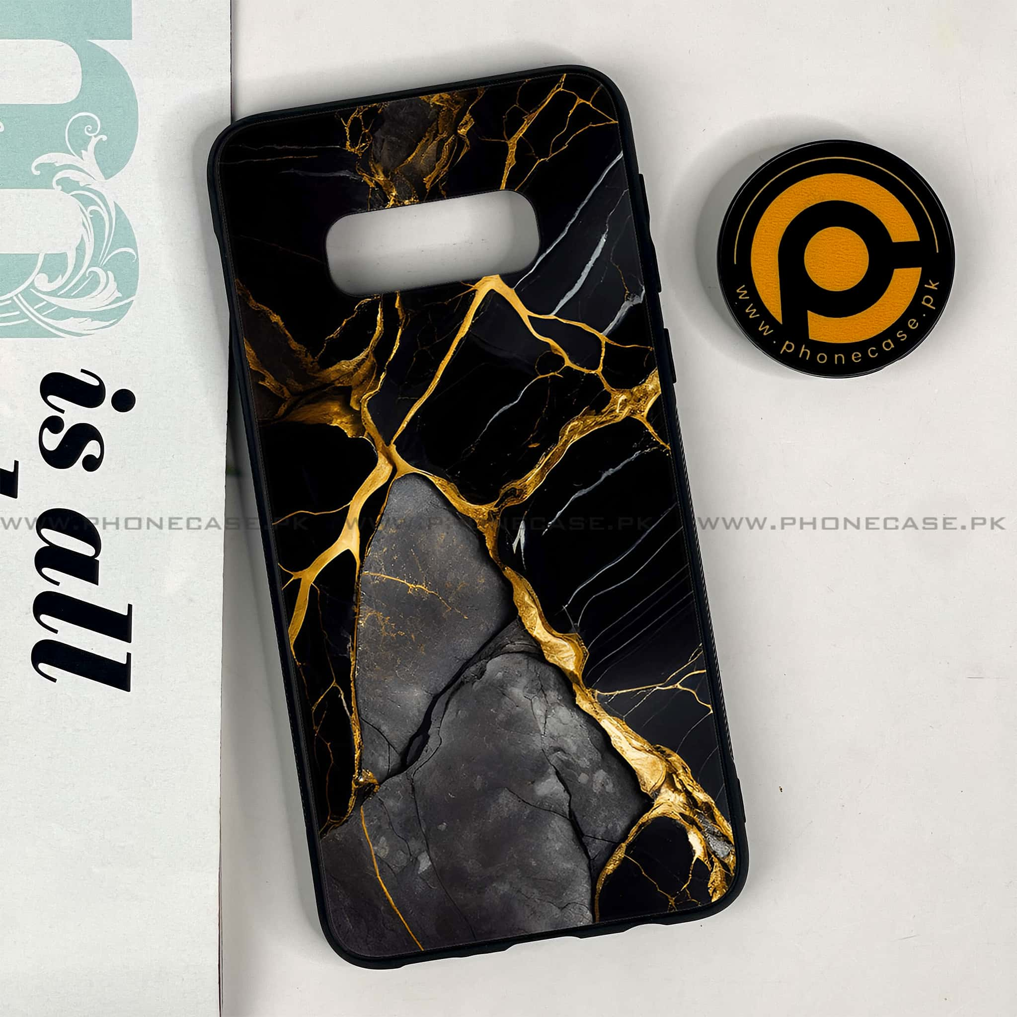 Galaxy S10e - Liquid Marble Series - Premium Printed Glass soft Bumper shock Proof Case