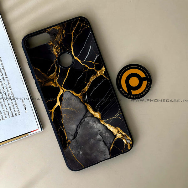 Huawei Y7 Prime (2018) -  Liquid Marble Design 6 - Premium Printed Glass soft Bumper shock Proof Case CS-34401