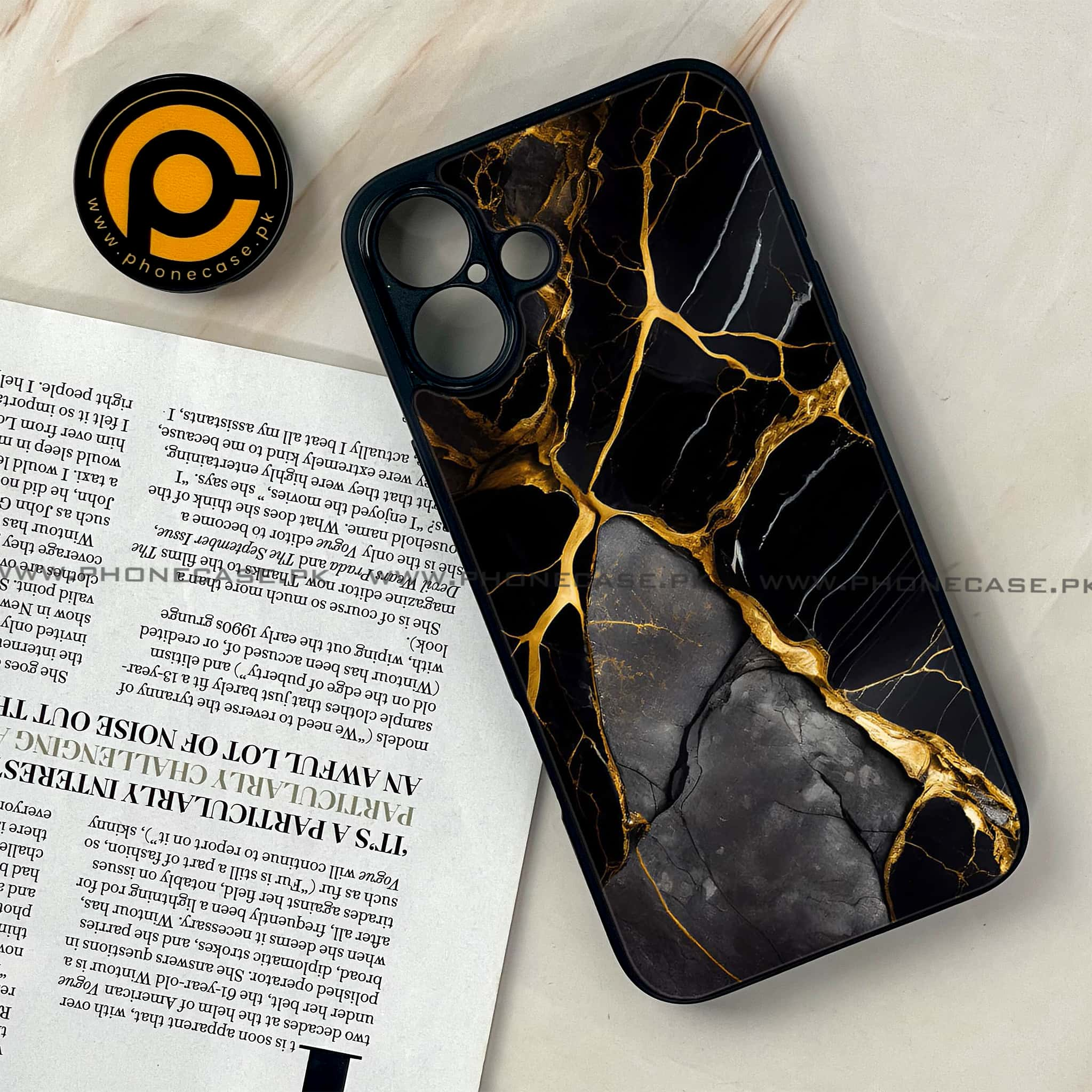 iPhone 16 - Liquid Marble Series - Premium Printed Glass soft Bumper shock Proof Case