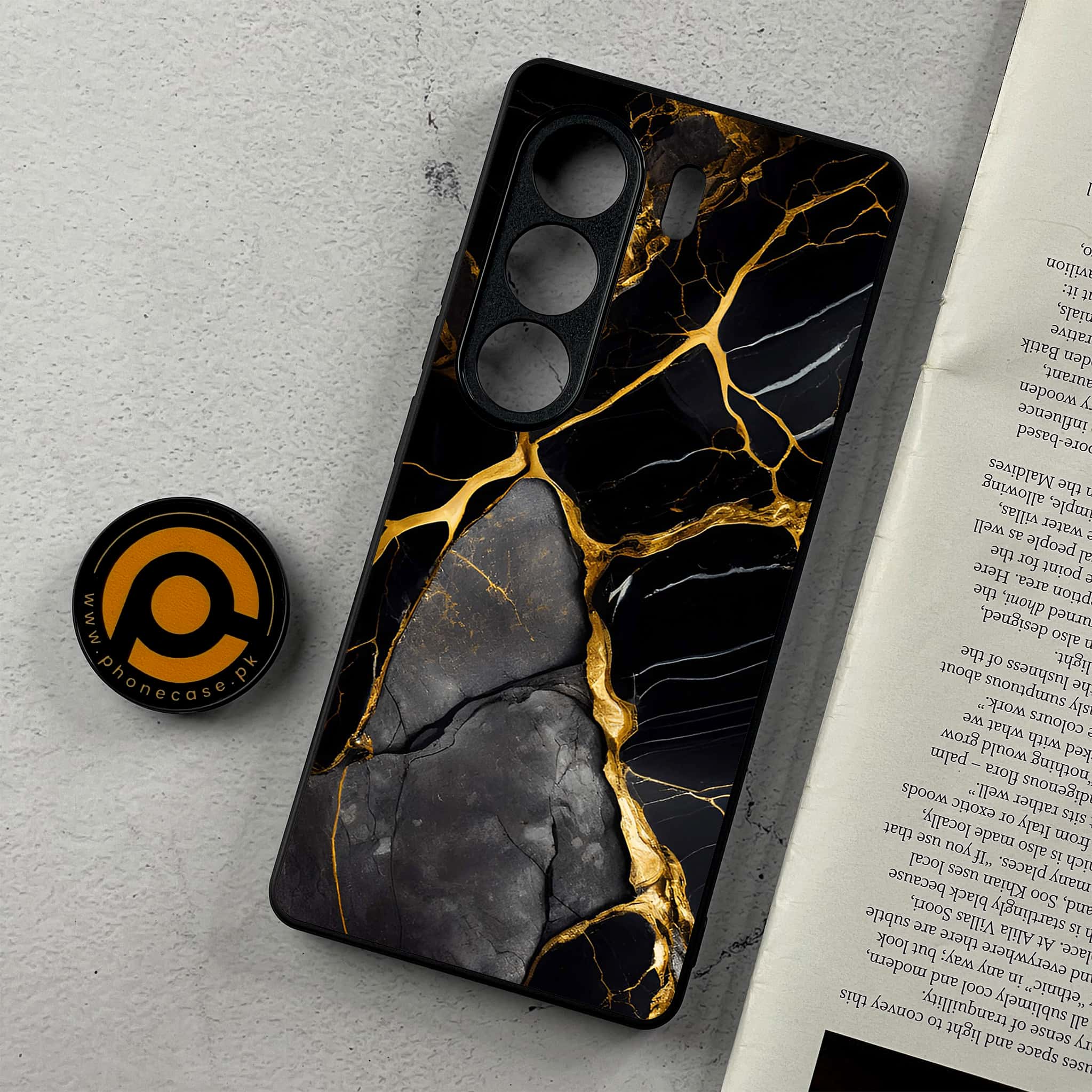 Tecno Camon 40 Pro - Liquid Marble Series - Premium Metal Printed Soft Bumper Shockproof Case