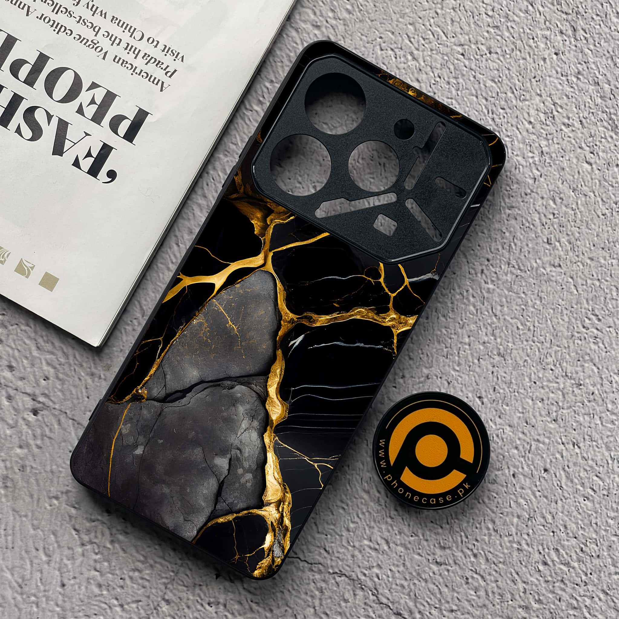 Tecno Pova 6 Neo - Liquid Marble Series - Premium Metal  Printed soft Bumper shock Proof Case