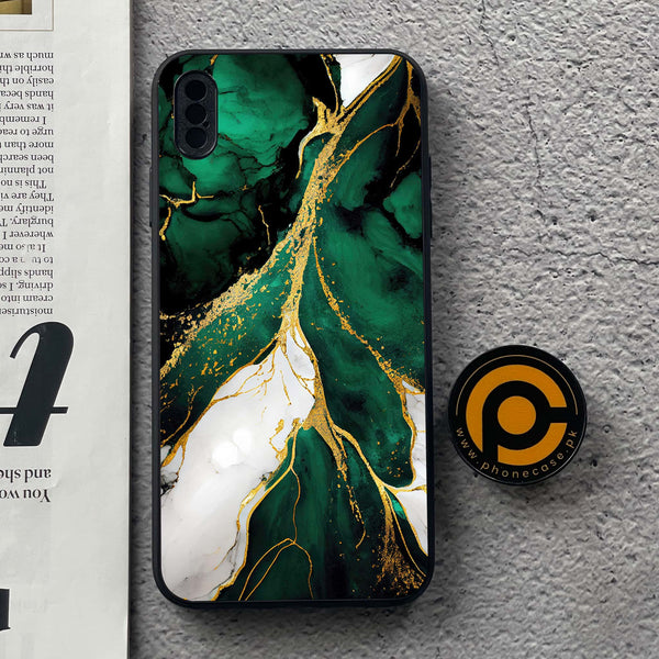 iPhone Xs Max - Liquid Marble Design 7  - Premium Metal Printed soft Bumper shock Proof Case  CS-35340