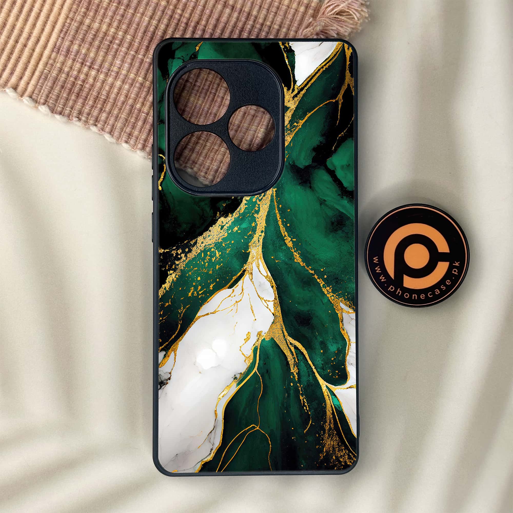 Realme GT 6 - Liquid Marble Series - Premium Metal Printed soft Bumper shock Proof Case
