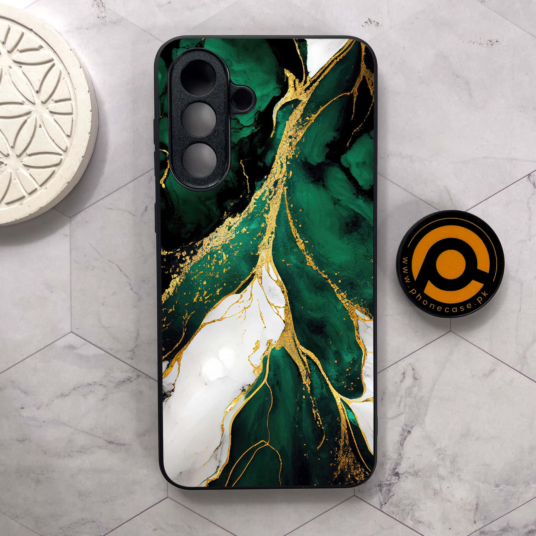 Samsung Galaxy A26 5G - Liquid Marble Series - Premium Metal Printed soft Bumper shock Proof Case
