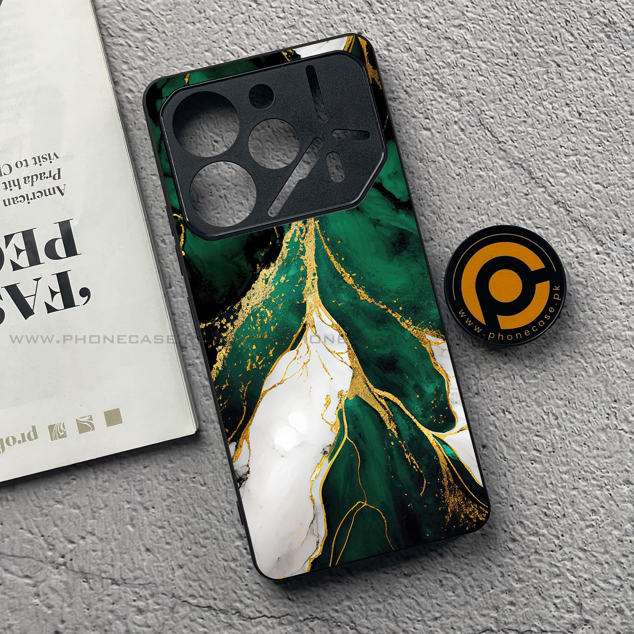 Tecno Pova 6 - Liquid Marble Series - Premium Printed Glass soft Bumper shock Proof Case