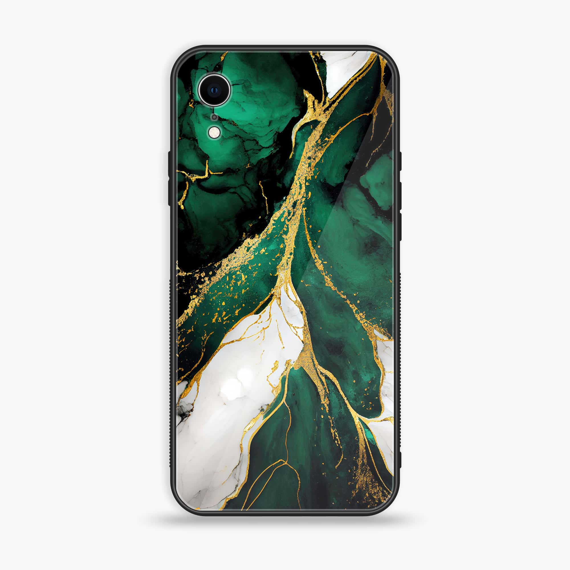 iPhone XR - Liquid Marble Series - Premium Printed Glass soft Bumper shock Proof Case