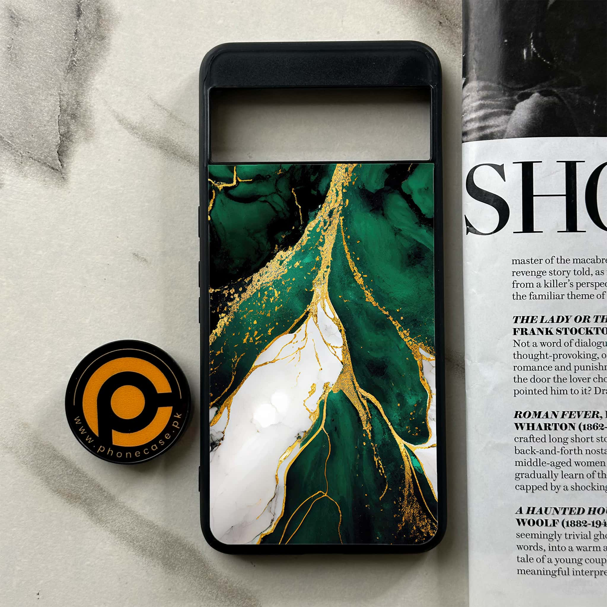 Google Pixel 8 Pro - Liquid Marble Series - Premium Printed Glass soft Bumper shock Proof Case