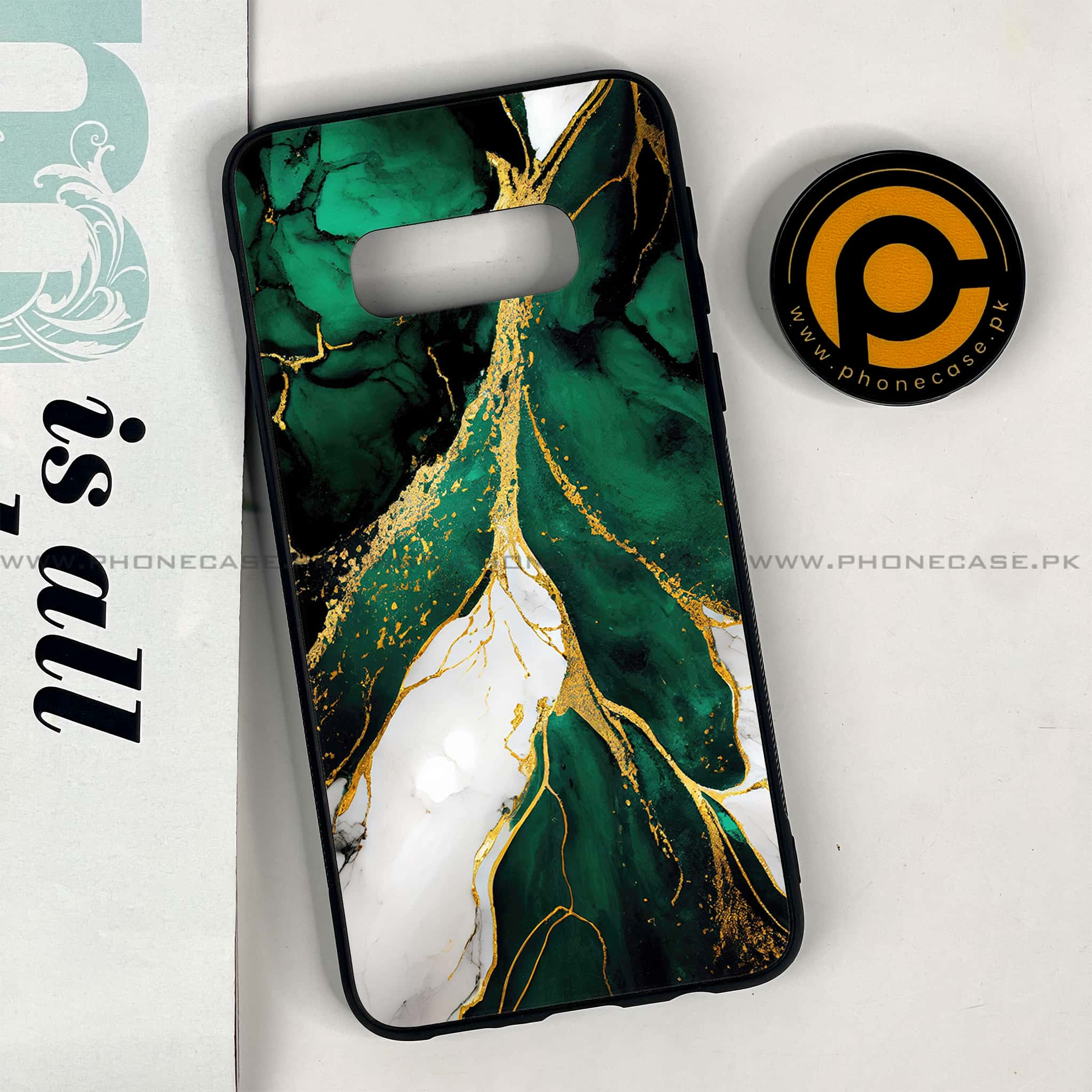 Galaxy S10e - Liquid Marble Series - Premium Printed Glass soft Bumper shock Proof Case