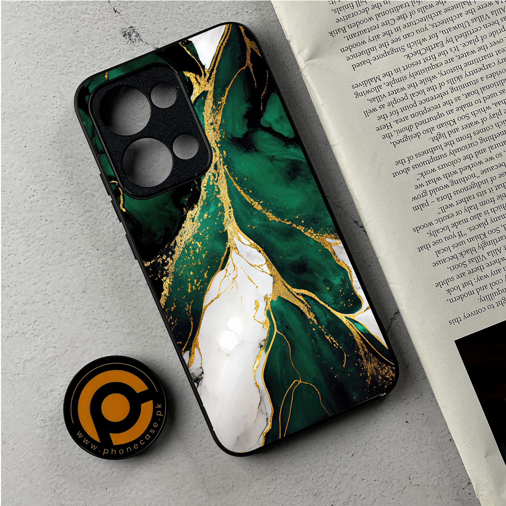 Oppo Reno 13 - Liquid Marble Series - Premium Metal Printed Soft Bumper Shockproof Case